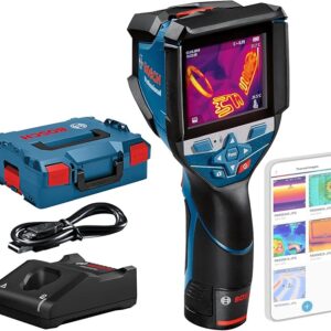 Bosch Professional 12V System Thermal Camera GTC 600 C (1x 12V Battery, w/app Function, Temperature Range: -20°C to +600°C, Resolution: 256 x 192px, in L-Boxx)